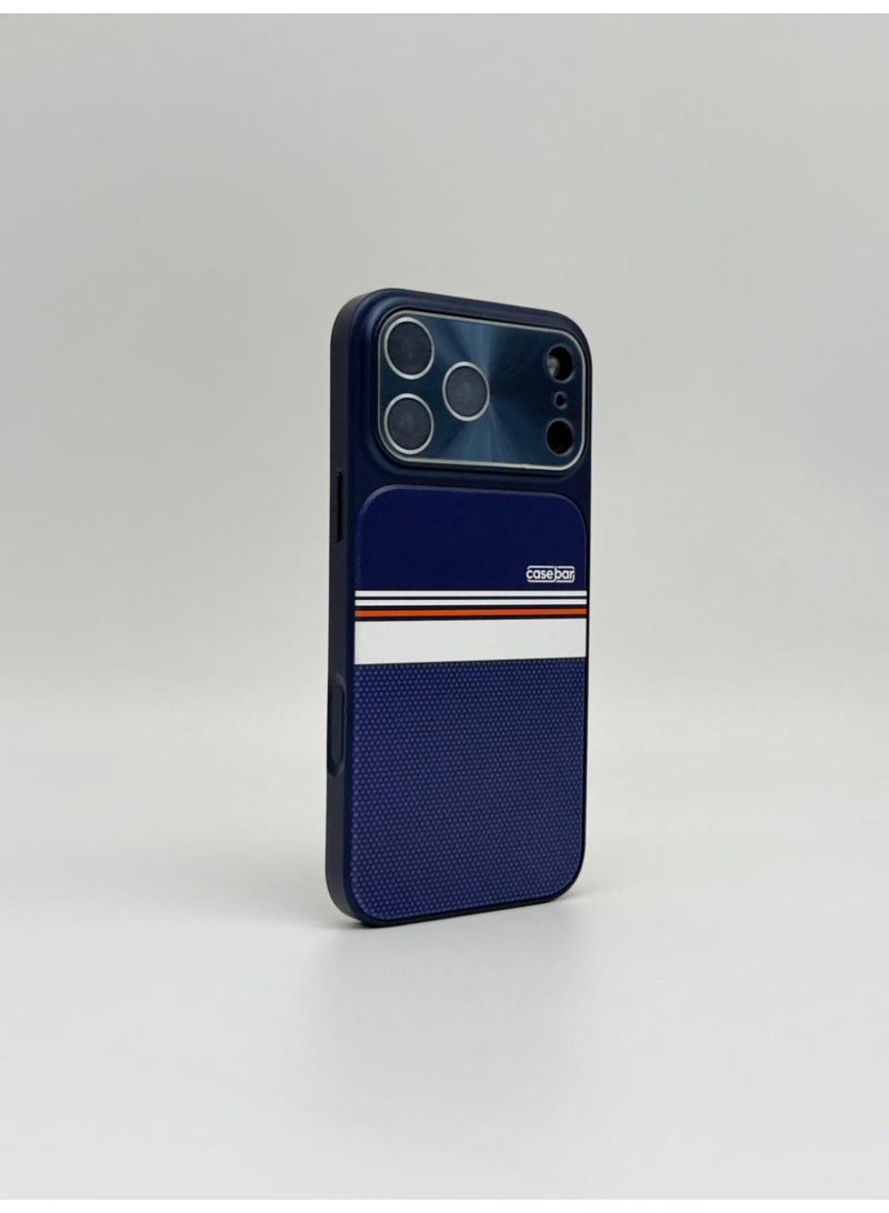 general CaseBar Retro Racing Series iPhone 17 Pro Max Case – Heritage Motorsport Blue – Dual-Color 3D Texture & Skin-Friendly Slim Shockproof Cover - Image 2